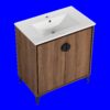 Bathroom Vanity Freestanding Cabinet With Sink - Brown - Image 13