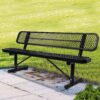 Outdoor Bench With Backrest - Black - Image 3