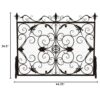 Darcie - Wrought Iron Fireplace Screen Ornate Design - Golden Black - Image 3