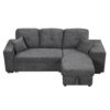 Reversible Sleeper Sectional Sofa Bed With Side Shelf And 2 Stools, Pull-Out L-Shaped Sofa Bed, Corner Sofa-Bed With Storage Chaise Left / Right Hande For Living Room - Blue / Black - Image 10