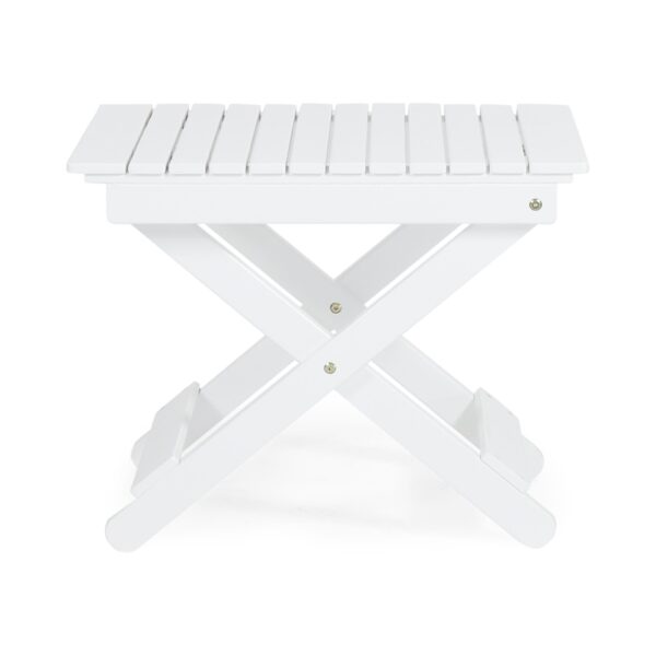 Outdoor Folding Wooden Side Table - White