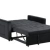 Maeve - Velvet Convertible Sleeper Loveseat With Tufting and Side Pocket - Black - Image 11