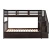 Stairway Twin Over Twin Bunk Bed With Three Drawers For Bedroom - Espresso - Image 10