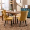 Nikki - Modern, High-End Tufted Solid Wood Contemporary Velvet Upholstered Dining Chair With Wood Legs Nailhead Trim (Set of 2) - Gold - Image 12