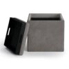 Rockwood - Cube Storage Ottoman With Tray - Distressed Slate Gray - Image 2