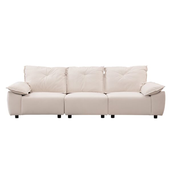 Modern Fabric Sofa With Removable Pillowcase And Backrest, Easy Care - Beige