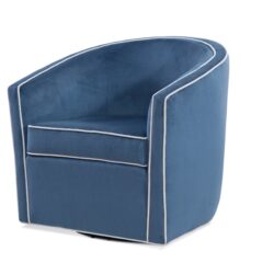 Kendall - Swivel Accent Chair With 360 Degree Functionality Velvet - Blue