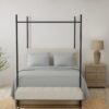 4 Piece California King Brushed Microfiber Hypoallergenic Sheet Set - Pewter - Image 5