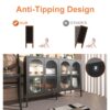 Modern Metal Sideboard Cabinet With 4 Glass Doors, Steel Kitchen Storage And Coffee Bar Cabinet - Black - Image 8