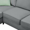 Sectional Sofa Couches Living Room Sets, 7 Seats Modular Sectional Sofa With Ottoman, L Shape Fabric Sofa Corner Couch Set With 3 Pillows - Gray - Image 14