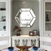 Hexagon Wall Mirror With Contemporary Glass Design, Home Decor Accent Mirror For Living Room, Entryway, Bedroom - Silver - Image 6
