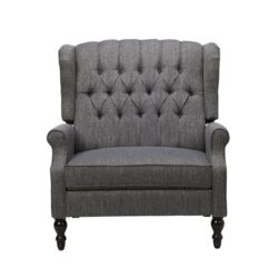 Dunham - Contemporary Fabric Tufted Oversized Pushback Recliner - Charcoal