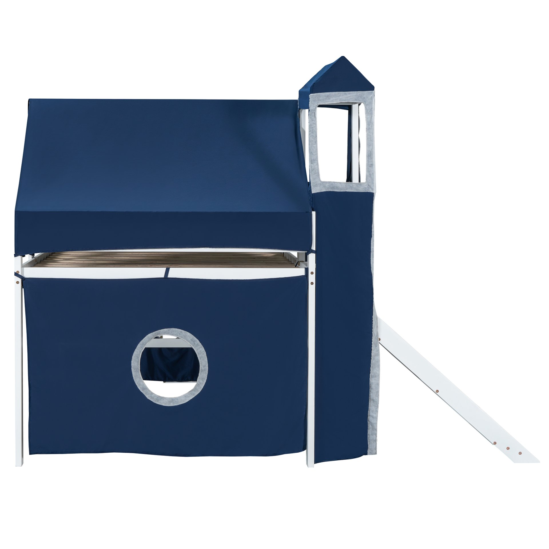 Full Size Loft Bed With Tent And Tower - Blue - Image 10