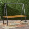 Huckleberry - Acacia Wood Outdoor Dining Table With Plant Hanger - Teak - Image 6