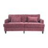 Mid Century Modern Chenille Fabric Loveseat Sofa, 2 Seat Upholstered Couch With Wood Feet - Wine Red - Image 16