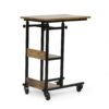 Modern Industrial Bed Laptop Table With C - Shape Design And Adjustable Height - Natural - Image 9