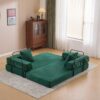 Floor Couch, Compression Sofa, Convertible Floor Sofa Bed With Pillow Back Support Armrest - Dark Green - Image 8