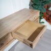 Rustic Wood Console Table With 3 Drawers Entryway Table For Hallway, Foyer, Or Office - Natural / Natural & Light Brown / Natural Wood / Natural Wood Wash / Natural / Rustic - Image 10