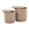 Marla - Upholstered Contemporary Ottoman Set - Brown - Image 3