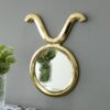 Modern Round Mirror With Aluminum Frame, Wall Decor For Entryway Living Room Hallway - Gold - Image 12