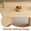 Oval Dining Table For 6 People With Wood Strip Base - Burly Wood - Image 7