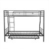 Full Long Over Queen Metal Bunk Bed With Trundle - Black - Image 7