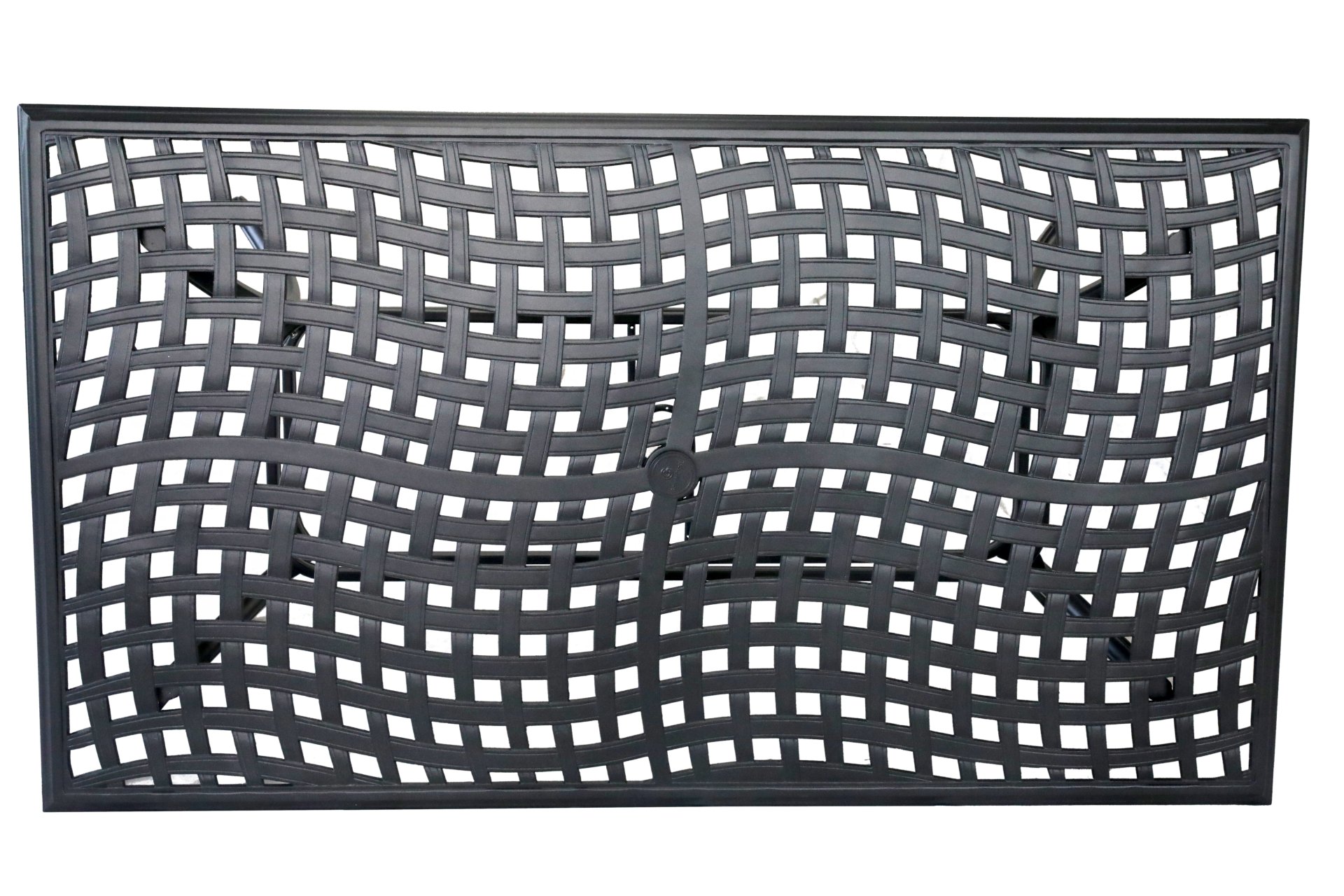 Rectangular 6 Person 68" Long Aluminum Dining Set With Cushions - Navy Blue - Image 5