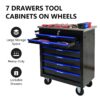 7 Drawer Multifunctional Tool Cart With Wheels - Black / Blue - Image 8