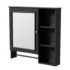 Wall Mounted Bathroom Storage Cabinet, Medicine Cabinets With Large Mirror Door, Adjustable Shelves And Three Open Storage Levels(Not Include Bathroom Vanity) - Black - Image 12