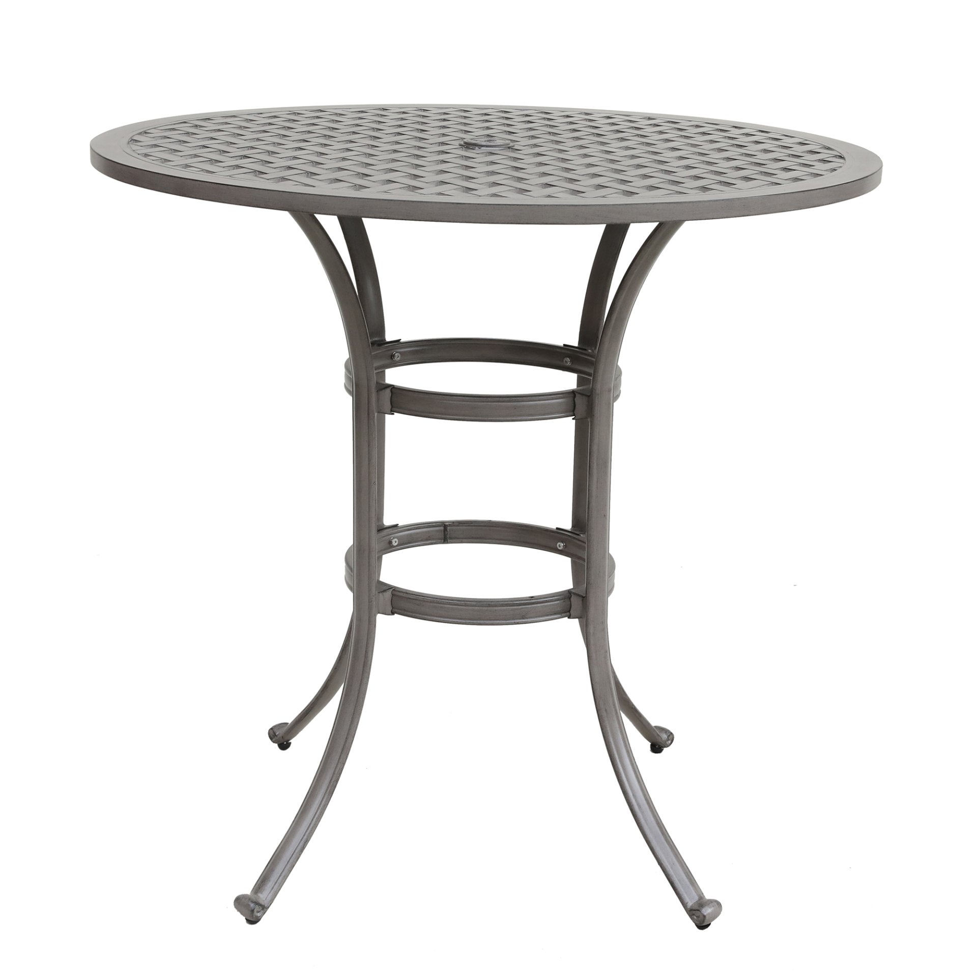 42" Cast Aluminum Round Bar Table - Gray - Image 2