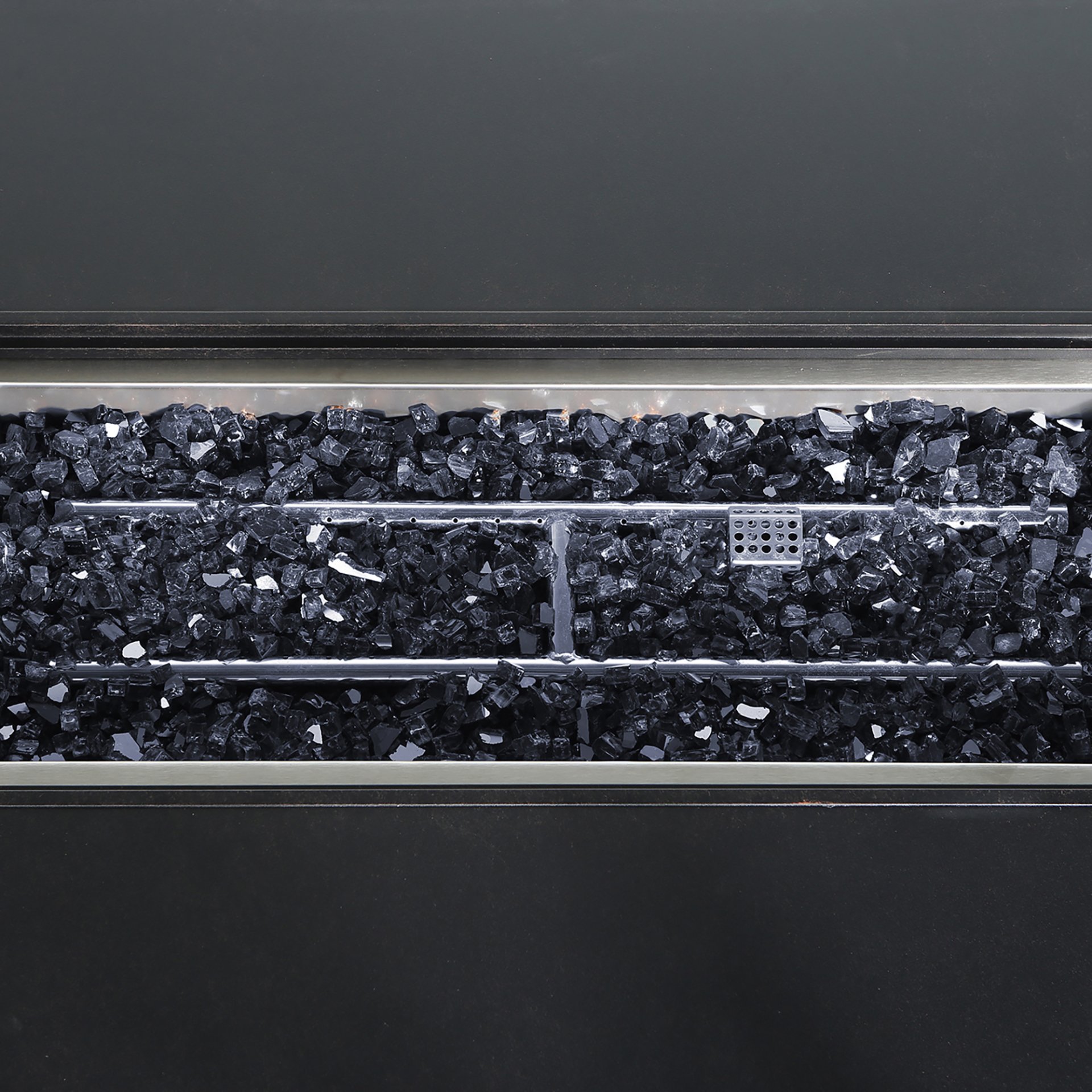 Aluminum Rectangle Fire Table With Fire Glass And Cover - Antique Bronze - Image 7