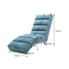 Ergonomic Linen Massage Chaise Lounge With Remote Control, 5 Modes - Blue - Image 3