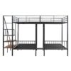 Full Over Twin-Twin Triple Bunk Bed With Drawers And Staircase - Black - Image 8