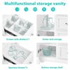 Bathroom Vanity Cabinet With Ceramic Basin, 3 Drawers And Adjustable Shelves - White - Image 6