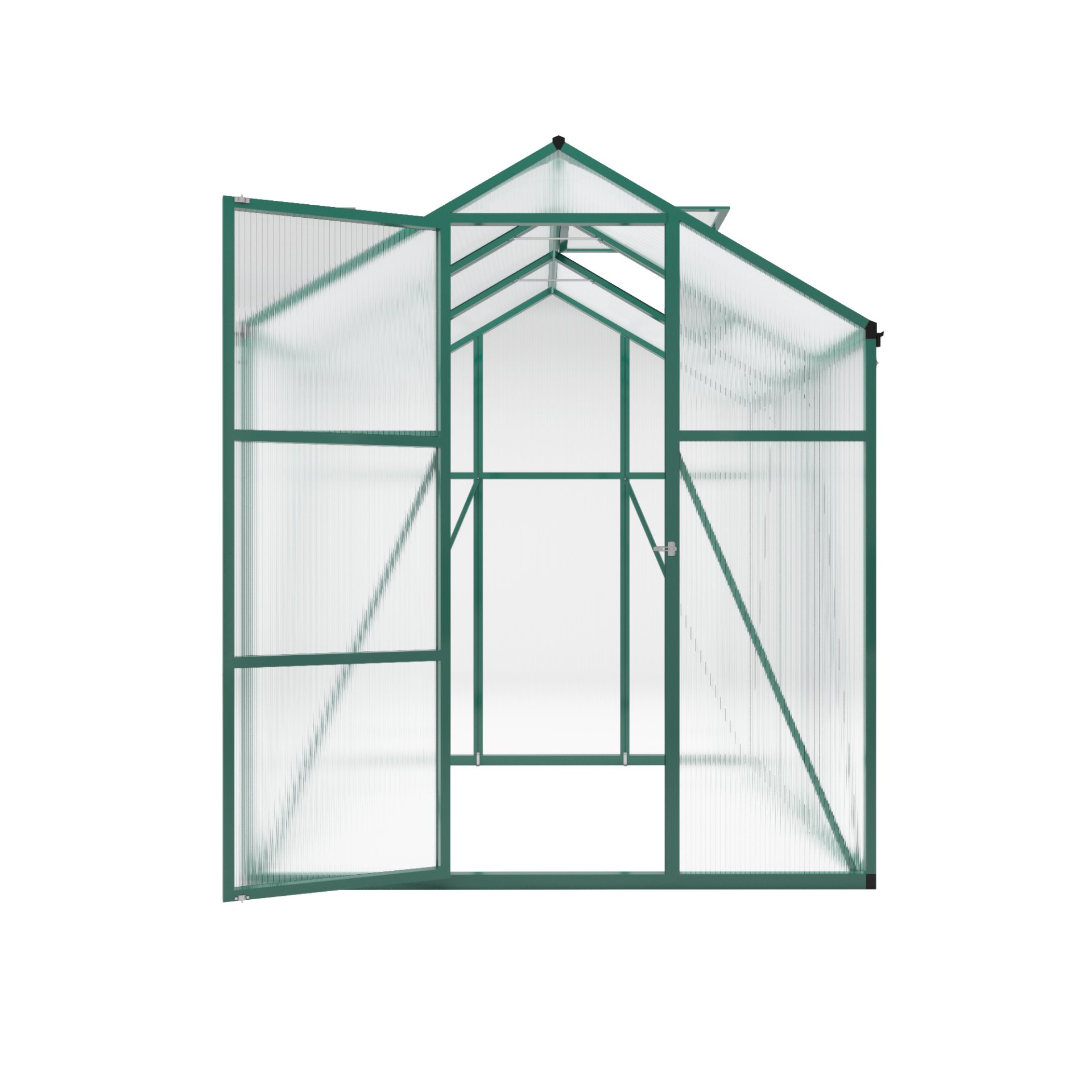 Newly Marketed Gain Height Windproof Aluminum Greenhouse 6 X 6 Ft Polycarbonate Greenhouse Raised Base And Anchor Aluminum Heavy Duty Walk - In Greenhouses For Outdoor Backyard In All Season - Green - Image 10