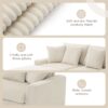 Sectional With Bluetooth Speakers L Shaped Couch With Console USB Charger, Cup Holders Storage Ottoman Deep And Wide Seat Cloud Sofa - Cream - Image 21
