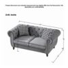 Chesterfield Velvet Upholstery Fabric Sofa With Roll Armrest & Nailhead, 3 And 2 Seater - Gray - Image 4