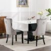 Nikki - Modern, High-End Tufted Solid Wood Contemporary And Velvet Upholstered Dining Chair With Wood Legs Nailhead Trim (Set of 2) - Black / Gray - Image 15