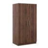 2 Door Wooden Wardrobe Armoire With 3 Storage Shelves - Brown - Image 7