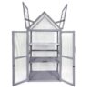 Mini Greenhouse Kit, Outdoor Small Green House, Wood, Plant Stand For Indoor Garden & Patio Balcony Apartments Porch Terrace Outsid Accessories, Uv-Resistant - Gray - Image 4