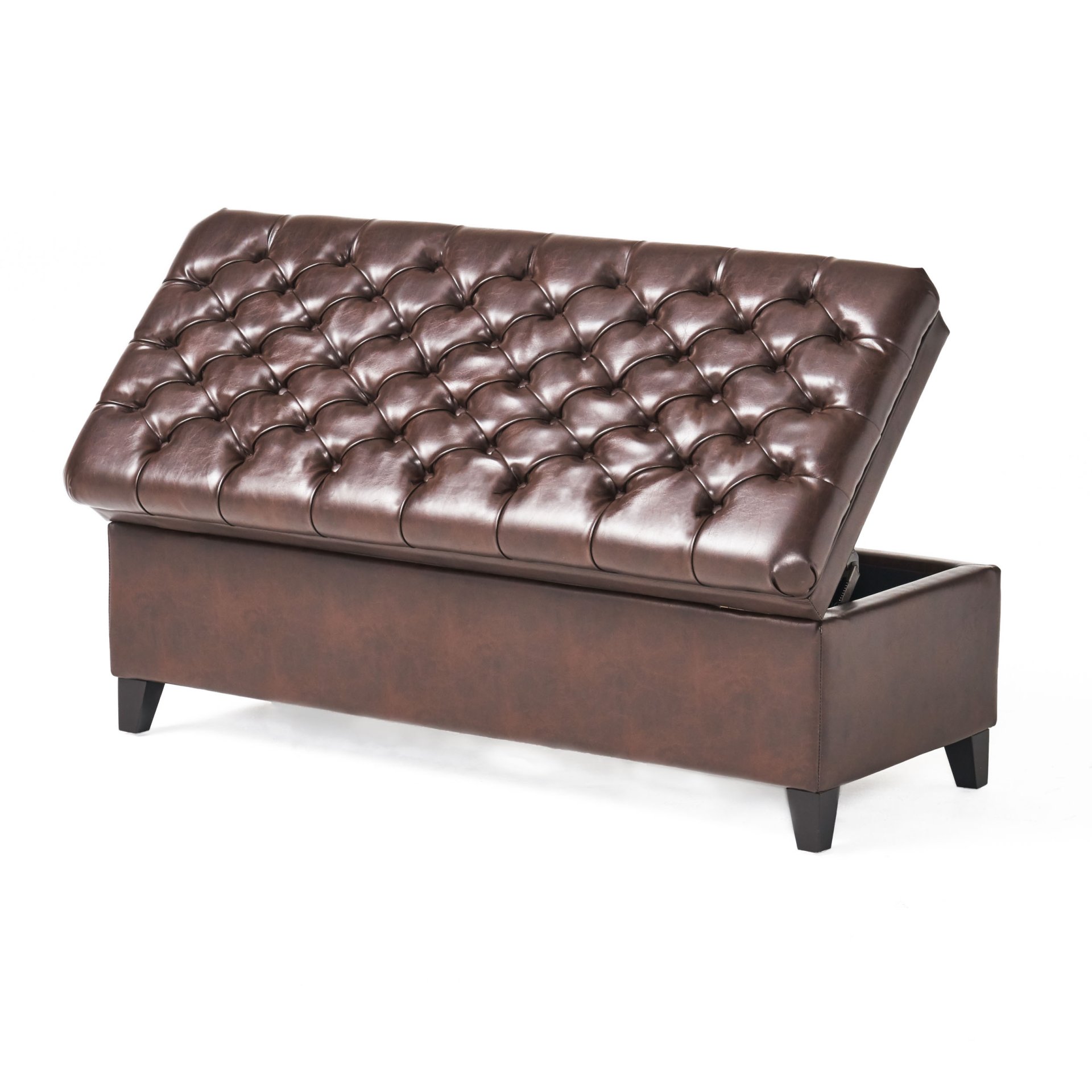 Cancia - Wide Tufted Rectangle Storage Ottoman - Brown - Image 10
