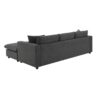Modern Sectional Sofa, L-Shaped Couch Set With 2 Free Pillows, 4 Seat Polyester Fabric Couch Set With Convertible Ottoman - Dawn Gray - Image 8