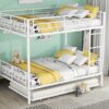 Full Over Full Metal Bunk Bed With Trundle - White - Image 18