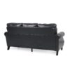 Contemporary 3 Seater Sofa With Nailhead Trim - Black - Image 7