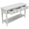 Classic Retro Style Console Table With 3 Top Drawers And Open Style Bottom Shelf - Antique White - Image 9