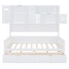 Full Size Daybed With 2 Drawers And All In One Cabinet And Shelf - White - Image 3