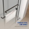 Frameless Shower Door, Double Sliding Shower Door, Clear Tempered Glass Shower Enclosure With Square Rail, Double Side Easy Clean Coat, Finished With Buffer - Matte Black - Image 7