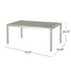 Coral Outdoor Aluminum Dining Table With Faux Wood Top - Gray - Image 3