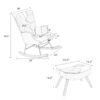 Mid Century Rocking Chair With Ottoman Patchwork Linen Wood Legs Design Living Room And Bedroom - Colorful - Image 3