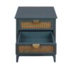 2 Drawer Side Table - Natural Rattan - End Table - Suitable For Bedroom, Living Room, Or Study - Green - Image 19